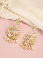 CZ Studded Floral Chandbali Earrings