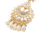 CZ Studded Floral Chandbali Earrings