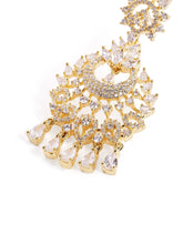 CZ Studded Floral Chandbali Earrings