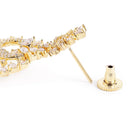 CZ Studded Floral Chandbali Earrings
