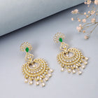 Royal CZ Circle Green Accent Earrings