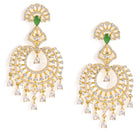 Royal CZ Circle Green Accent Earrings