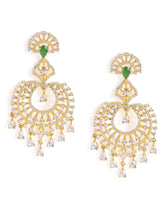 Royal CZ Circle Green Accent Earrings