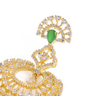 Royal CZ Circle Green Accent Earrings