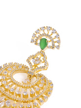Royal CZ Circle Green Accent Earrings
