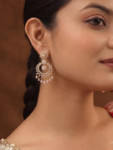 Peora Chandbali Floral Teardrop Dangle Earrings