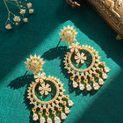 Peora Chandbali Floral Teardrop Dangle Earrings