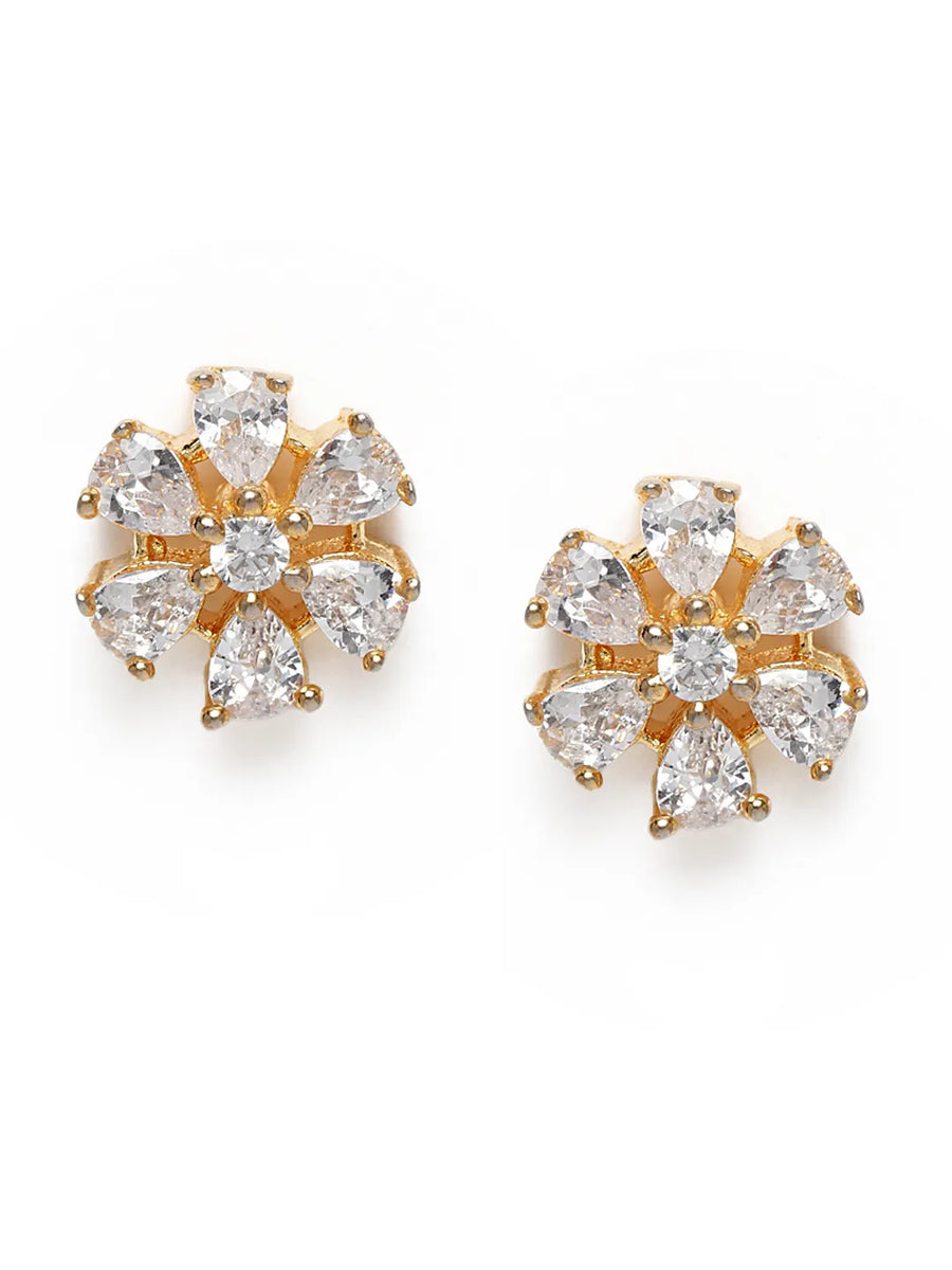 Sparkling Flower Cluster Studs Earrings