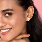 Sparkling Flower Cluster Studs Earrings