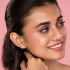 Sparkling Flower Cluster Studs Earrings