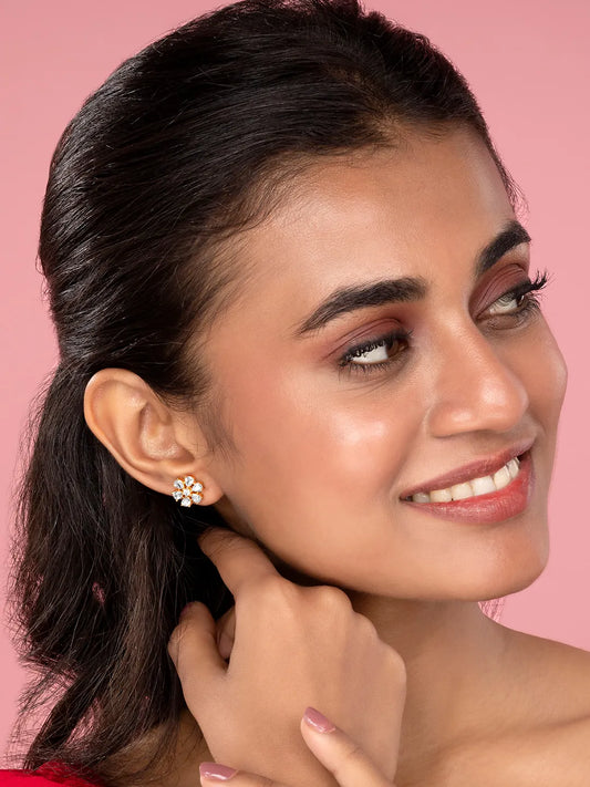 Sparkling Flower Cluster Studs Earrings