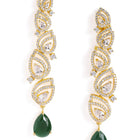 Sparkling CZ Teardrop Earrings - Green