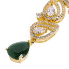 Sparkling CZ Teardrop Earrings - Green