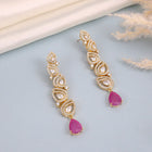 Sparkling CZ Teardrop Earrings - Rani Pink