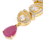 Sparkling CZ Teardrop Earrings - Rani Pink