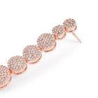 Elegant CZ Circle Drop Earrings - Rose Gold
