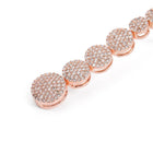 Elegant CZ Circle Drop Earrings - Rose Gold