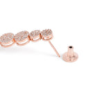 Elegant CZ Circle Drop Earrings - Rose Gold