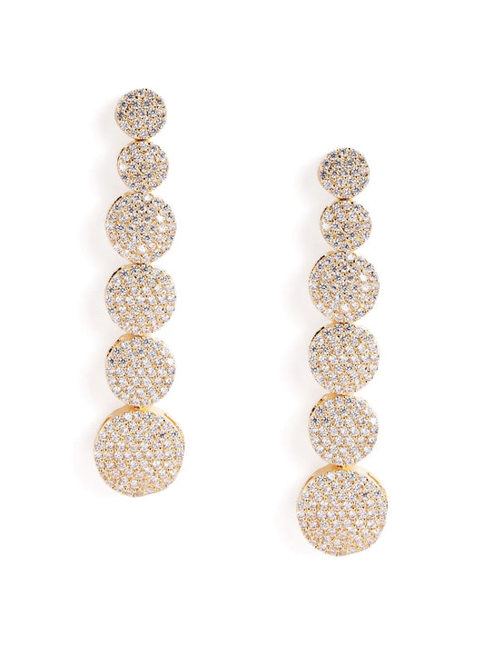 Elegant CZ Circle Drop Earrings