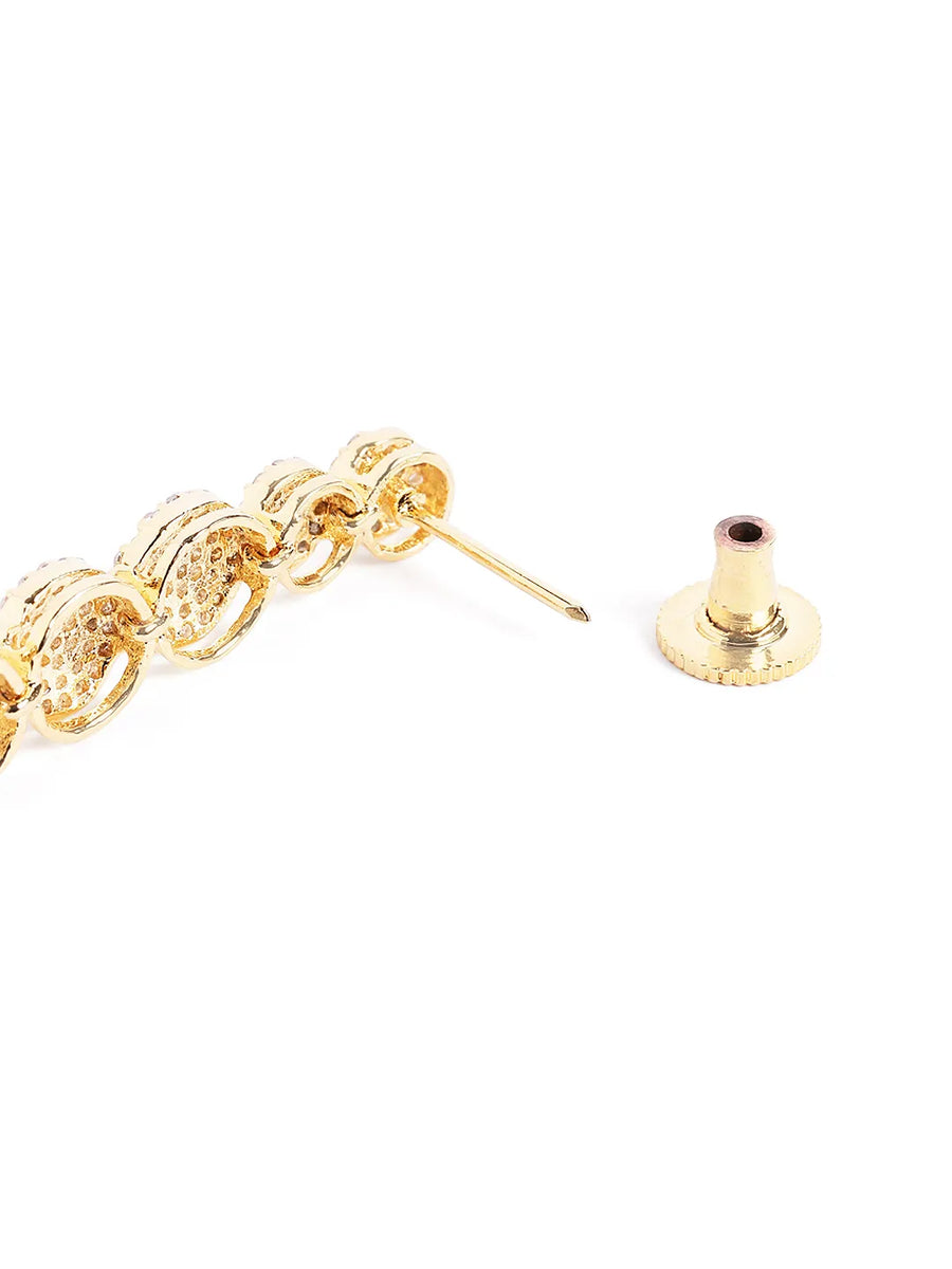 Elegant CZ Circle Drop Earrings