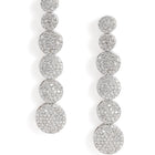 Elegant CZ Circle Drop Earrings - Silver