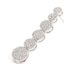 Elegant CZ Circle Drop Earrings - Silver