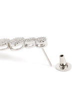 Elegant CZ Circle Drop Earrings - Silver