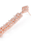 Glam Grid Links and Drop Balls Earrings - Rose Gold