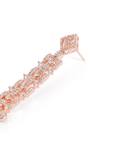 Glam Grid Links and Drop Balls Earrings - Rose Gold