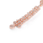 Glam Grid Links and Drop Balls Earrings - Rose Gold