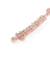 Glam Grid Links and Drop Balls Earrings - Rose Gold