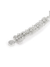 Glam Grid Links and Drop Balls Earrings - Silver