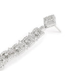 Glam Grid Links and Drop Balls Earrings - Silver