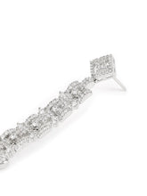 Glam Grid Links and Drop Balls Earrings - Silver