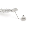 Glam Grid Links and Drop Balls Earrings - Silver