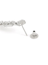 Glam Grid Links and Drop Balls Earrings - Silver