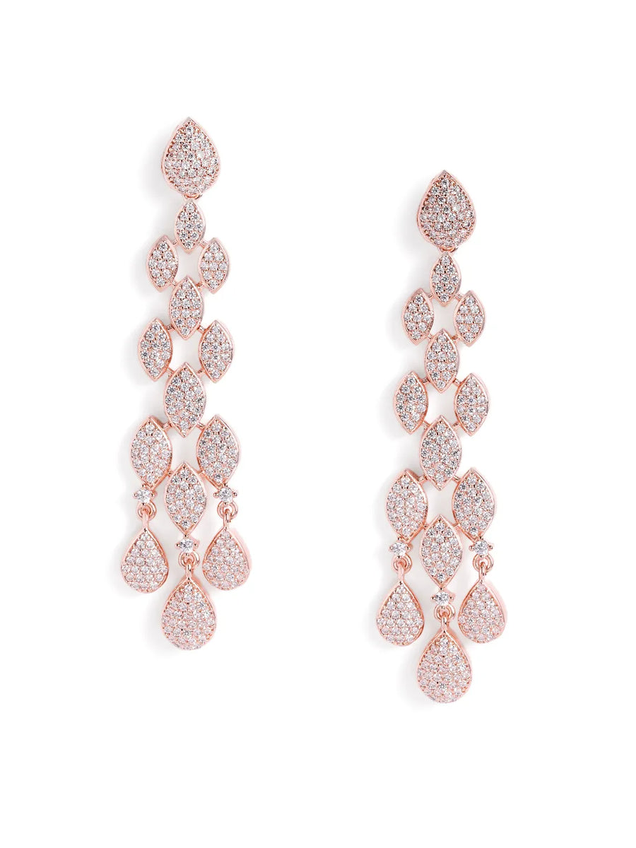 Sparkling Teardrop CZ Drop Earrings