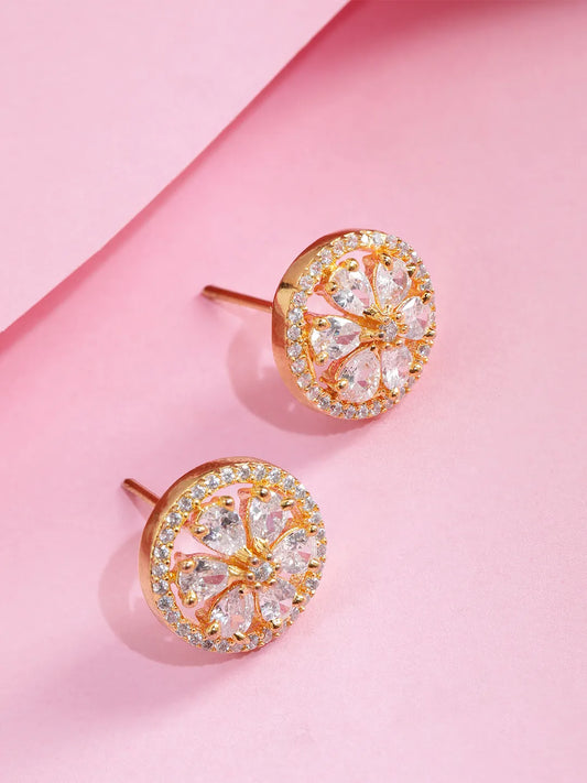Round Stud Earrings – Classic & Elegant | Peora