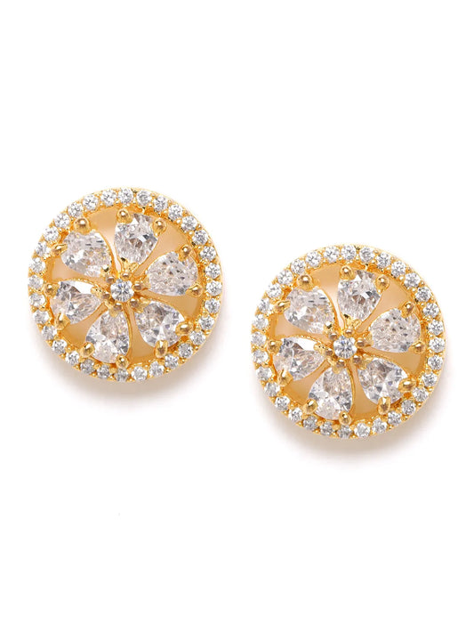 Round Stud Earrings – Classic & Elegant | Peora
