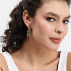 Glamorous Faux Emerald Drop Earrings