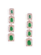 Glamorous Faux Emerald Drop Earrings