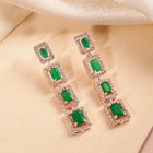 Glamorous Faux Emerald Drop Earrings