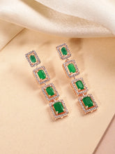 Glamorous Faux Emerald Drop Earrings