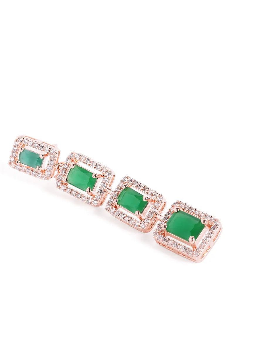 Glamorous Faux Emerald Drop Earrings