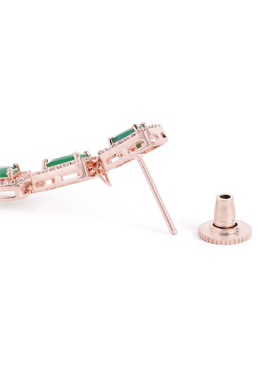 Glamorous Faux Emerald Drop Earrings