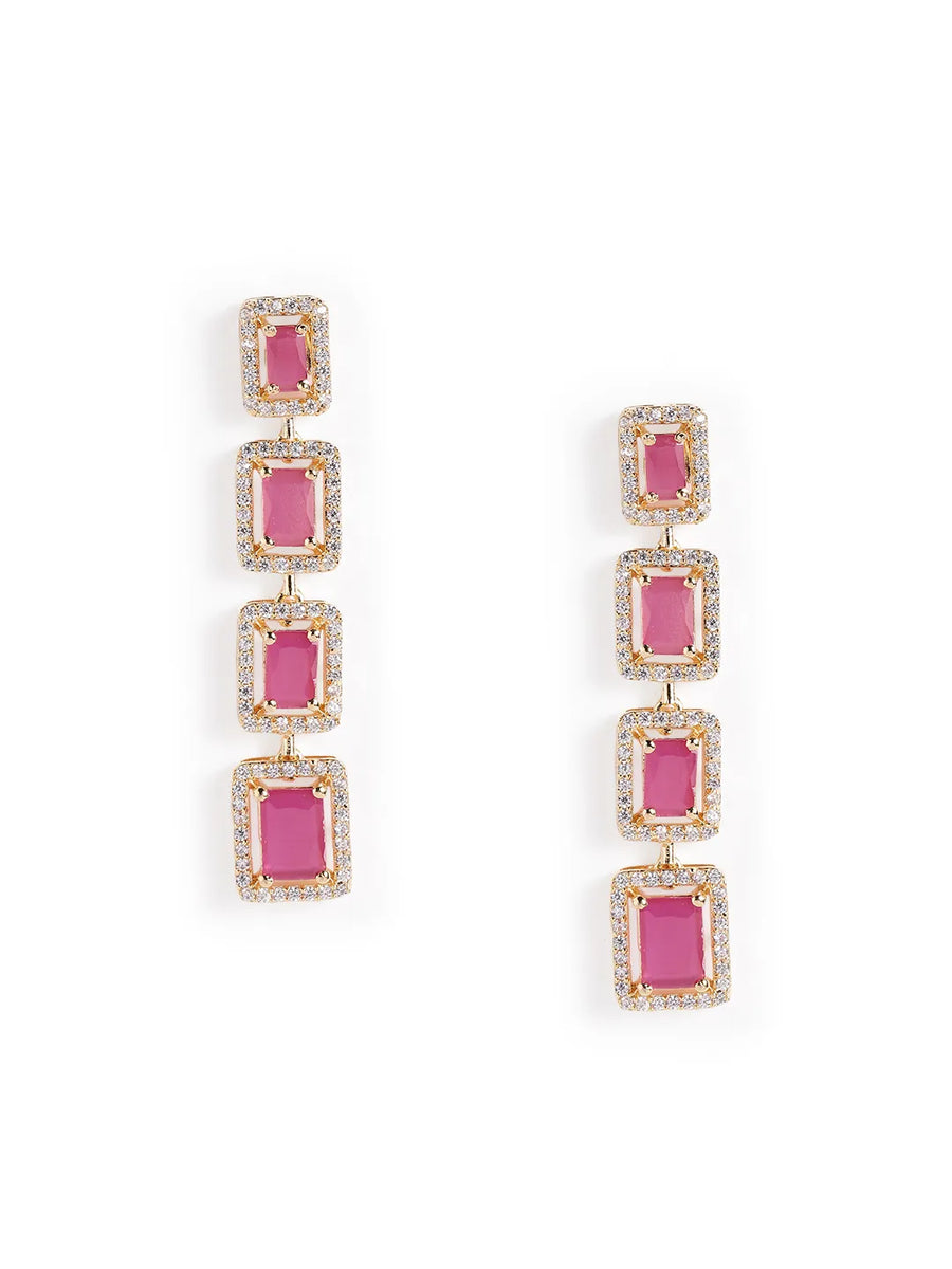 Glamorous Faux Emerald Drop Earrings