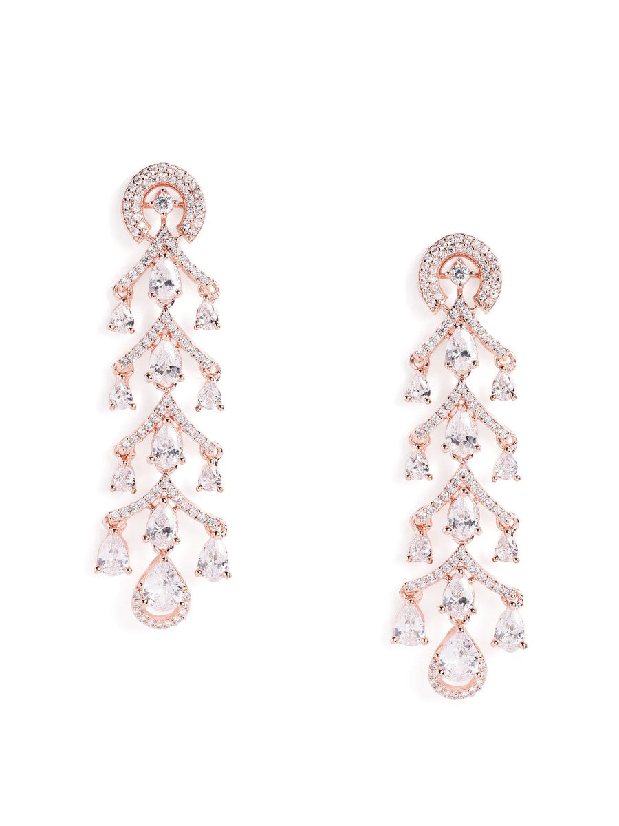 Teardrop Cascade Chandelier Drops - Rose Gold