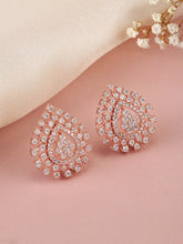 Radiant CZ Teardrop Stud Earrings
