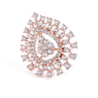 Radiant CZ Teardrop Stud Earrings - Rose Gold
