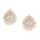 Radiant CZ Teardrop Stud Earrings